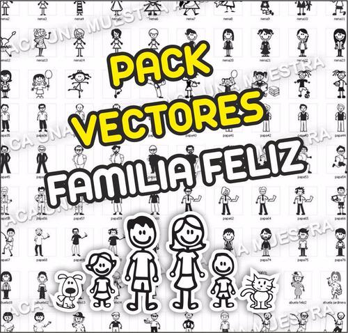 Pack Vector Familia Feliz Palitos Diseño Sublimado Corte