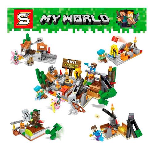 Set Completo Tipo Lego Minecraft 4 En 1