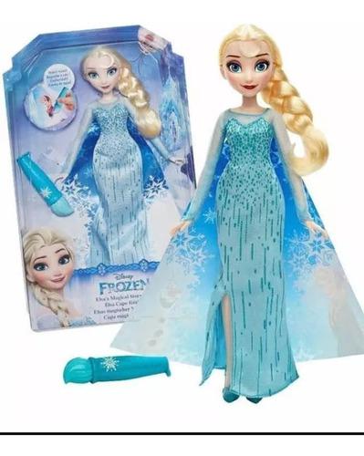 Frozen Muñeca Elsa Con Capa Magica 27cms Disney Hasbro