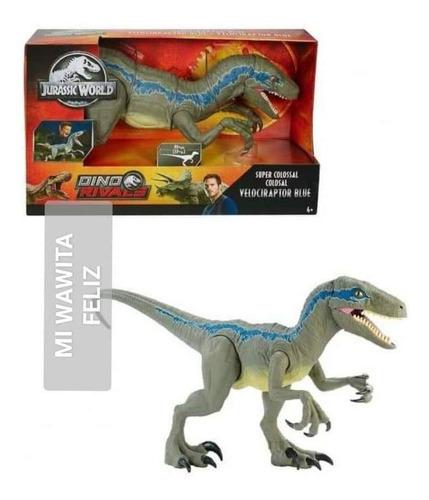 Jurassic World Velociraptor Blue Super Colossal Dino Rivals