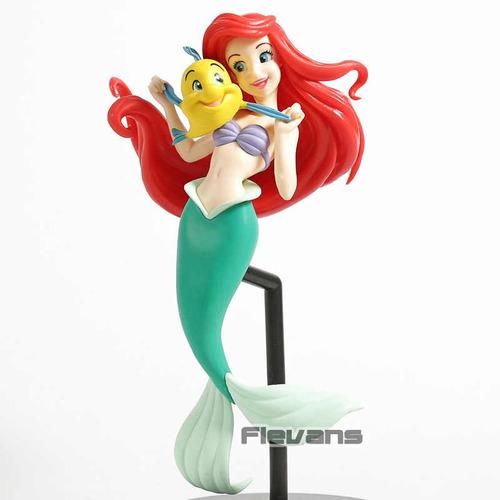 La Sirenita Ariel Flounder Y Pedestal Leer Bien Descripcion