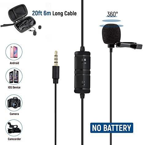 Lavalier Microphone For Android iPhone, No Battery 20 Feet 3