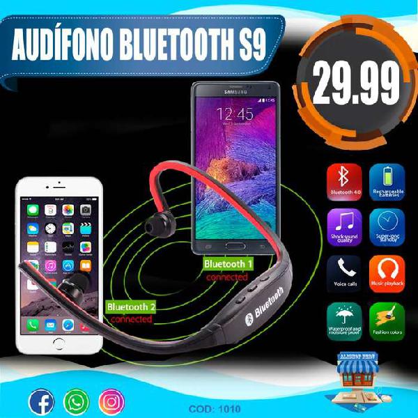 Auriculares S9 Sport Bluetooth 4.0 Radio, SD, MP
