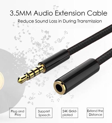 Cable Extension 3.5mm Audifonos Auxiliar Celular Pc 1.5m Mp3