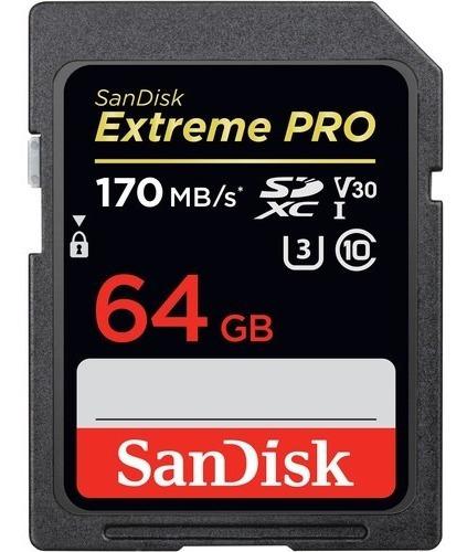 Memoria Sandisk 64gb Extreme Pro Uhs-i Sdxc 170mb/s 4k