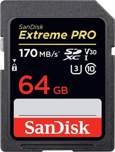 Tarjeta Sd Sandisk Extreme Pro 64gb 170mb/s U3 Sdxc 4k Uhd