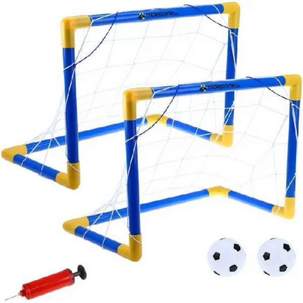 2 Arcos de futbol armable pelota inflador juguete niños