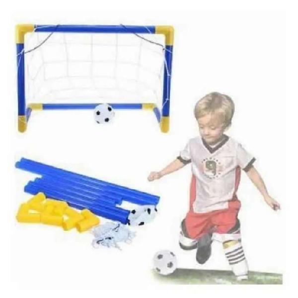 Arco de futbol armable juguete pelota inflador niños