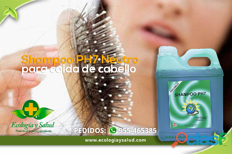 Shampoo PH7 ecologico sin sal, para caida de cabello