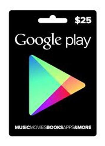 Google Play 25 Dolares Usa Americana Playstore Gift Card Usd