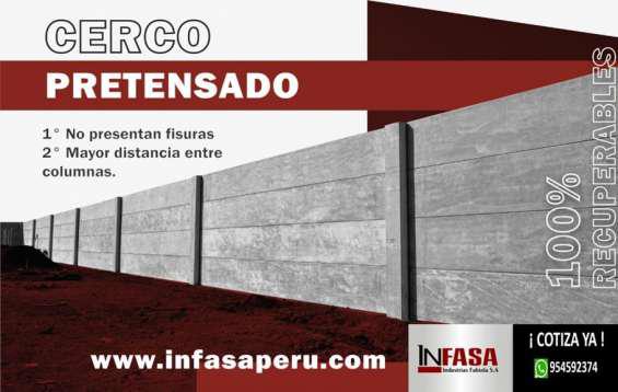 Cerco perimetrico pretensado en Lima