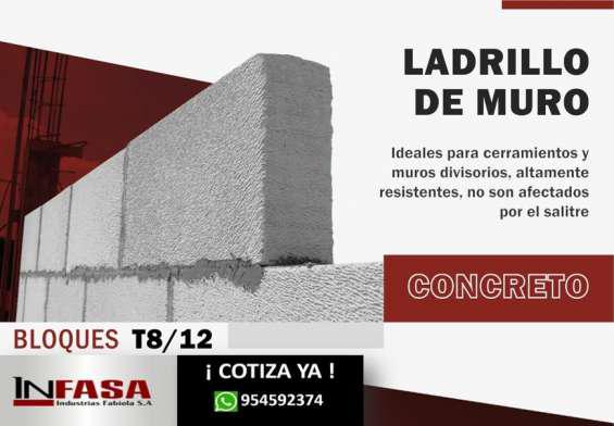 Venta de ladrillo de muro de concreto en Lima