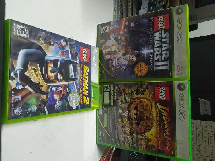 juegos de xbox 360 de lego Batman 2, Star wars II y Indiana