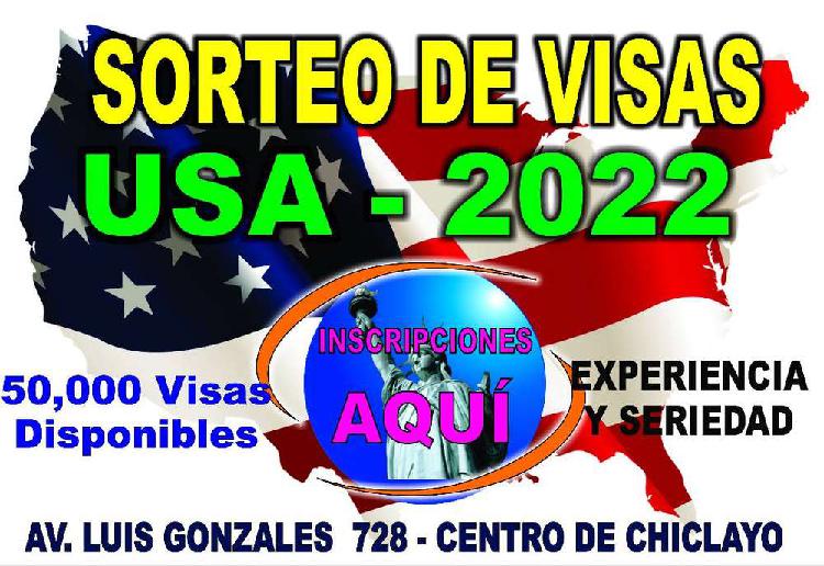 LOTERIA DE VISAS USA – DV2022, INSCRIPCIONES.