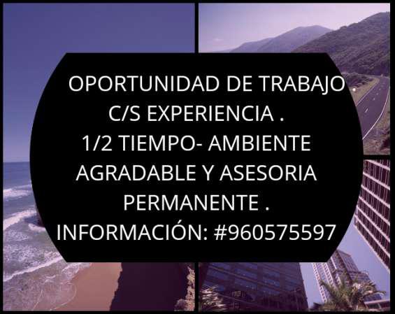 Oportunidad de trabajo en Cajamarca