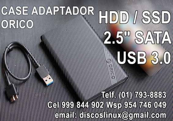 Case adaptador orico para discos 2.5 de laptop y ssd a usb