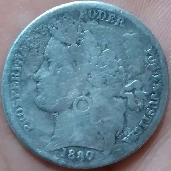 Moneda 1 peseta moñona falsa de epoca plata 9 decimos