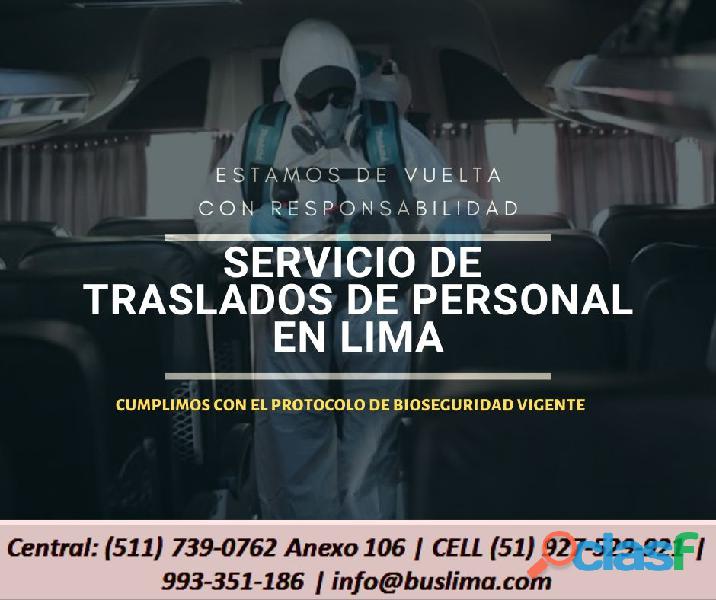 Alquiler de Unidades de transporte de Personal en Lima Con