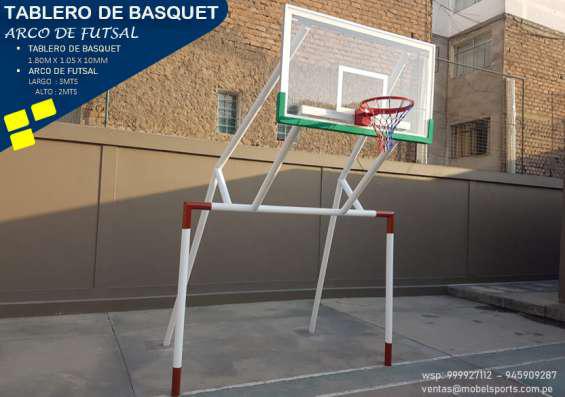 Arco de futsal con tablero de basquet