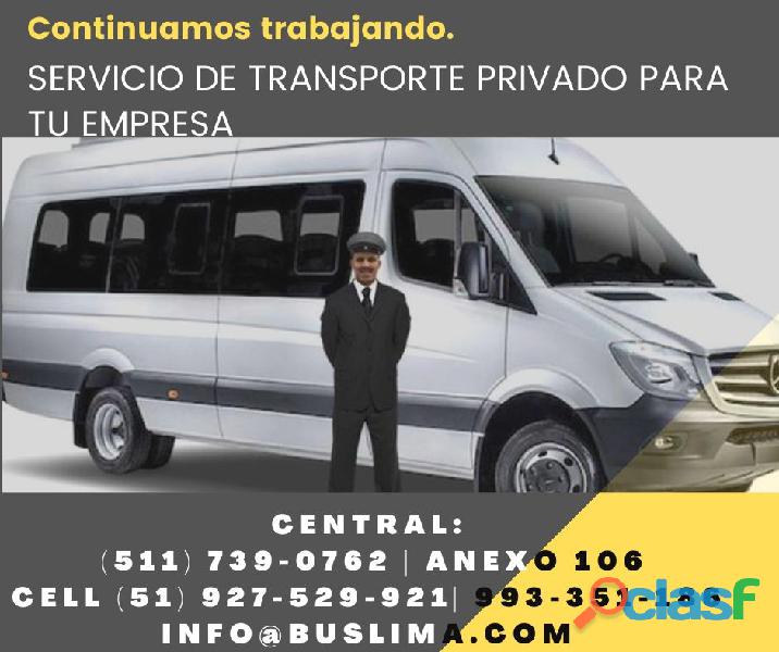 Transporte de Personal con Unidades Modernas en Lima y
