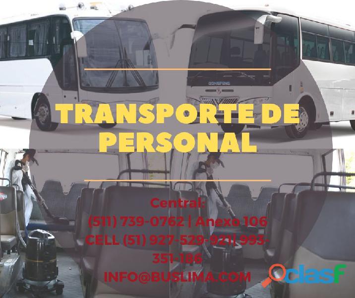 Transporte de personal con Buses, Minibuses, Sprinter y