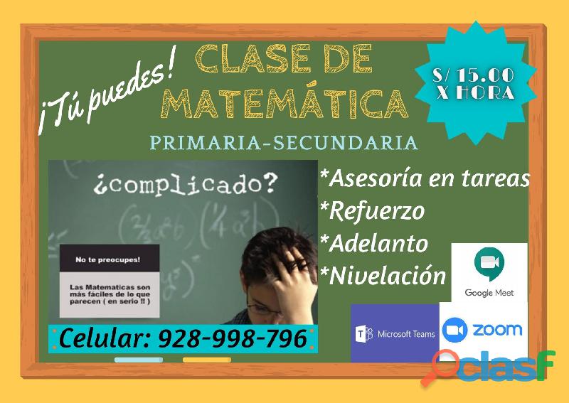 CLASE DE MATEMÁTICA