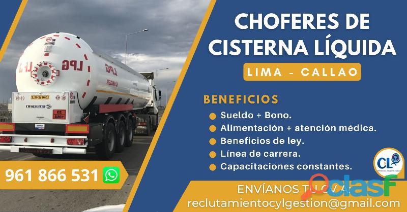 Conductor A3C o A4 Local Cisterna Líquida Lima
