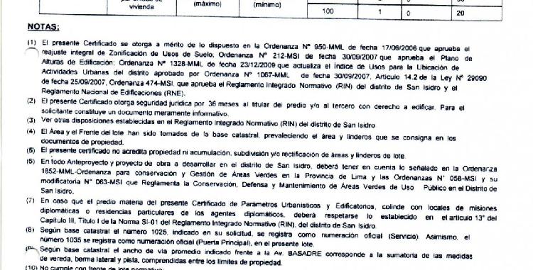 Terrenos Residenciales Venta AV. Jorge Basadre - SAN ISIDRO