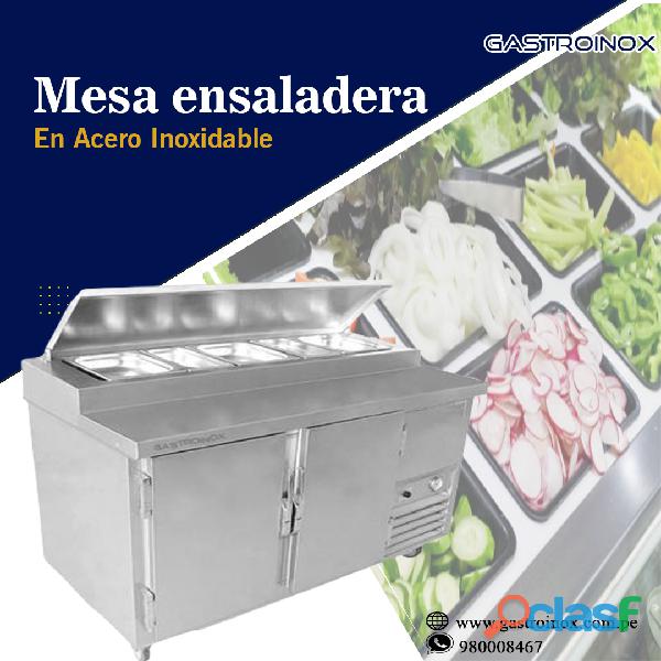 mesa ensaladera en acero inoxidable