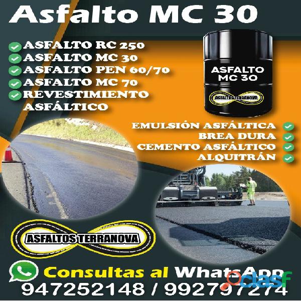 ASFALTO MC 30, RC 250 EN LIMA