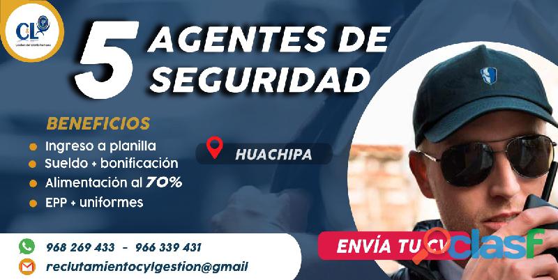 Agente de seguridad para Huachipa / Planilla