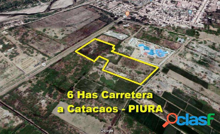 Vendo Terreno 60,000 m2 en carretera a Catacaos en Piura