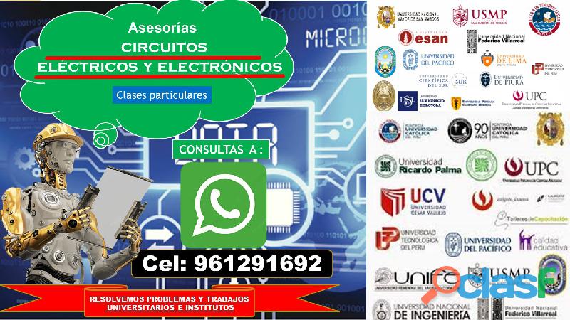 CIRCUITOS ELECTRICOS Y ELECTRONICOS /ASESORÍAS ACADÉMICAS
