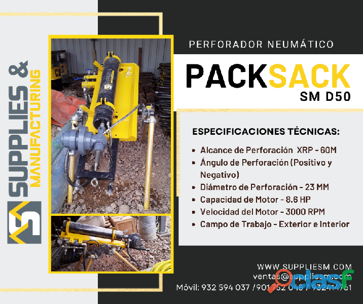 PACKSACK EQUIPO DIAMANTINA PARA MINERIA