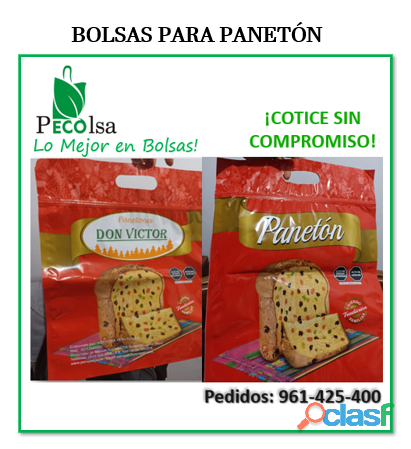 VENTA DE BOLSAS PARA PANETÓN BOLSAS PECOLSA