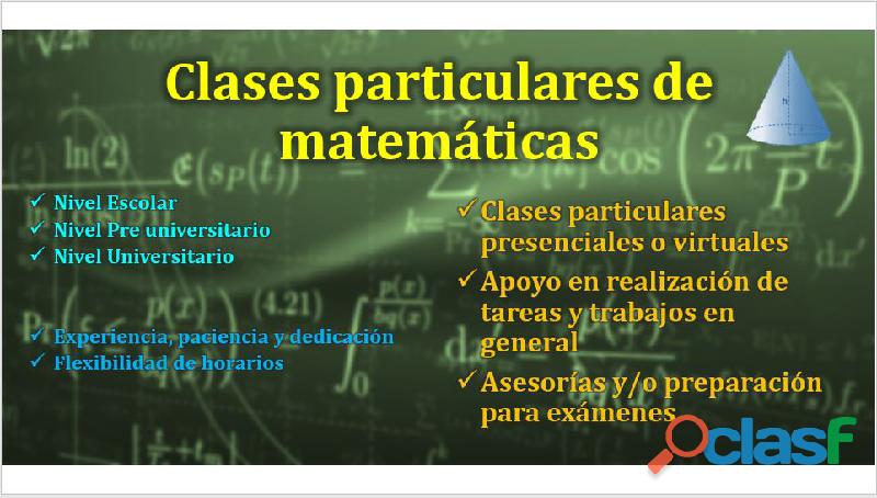 CLASES PARTICULARES DE MATEMATICAS