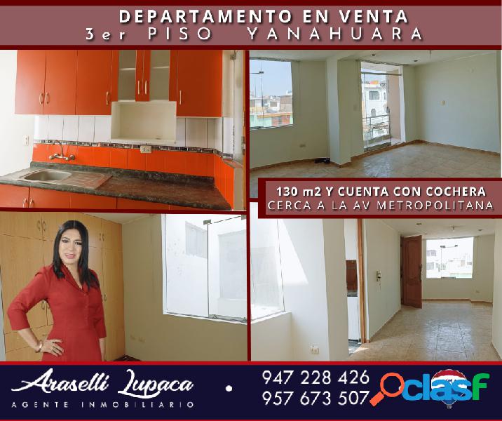 VENDO DEPARTAMENTO EN YANAHUARA 3ER PISO CON COCHERA