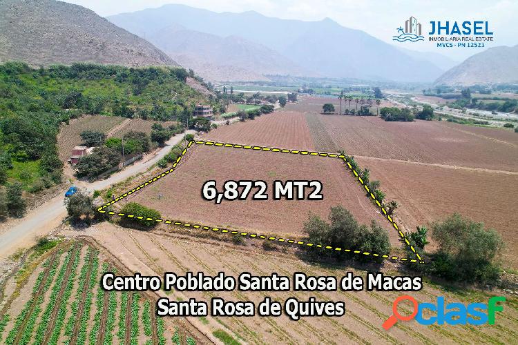 Terreno agricola en venta de 6,872 m2 en Santa Rosa de Macas