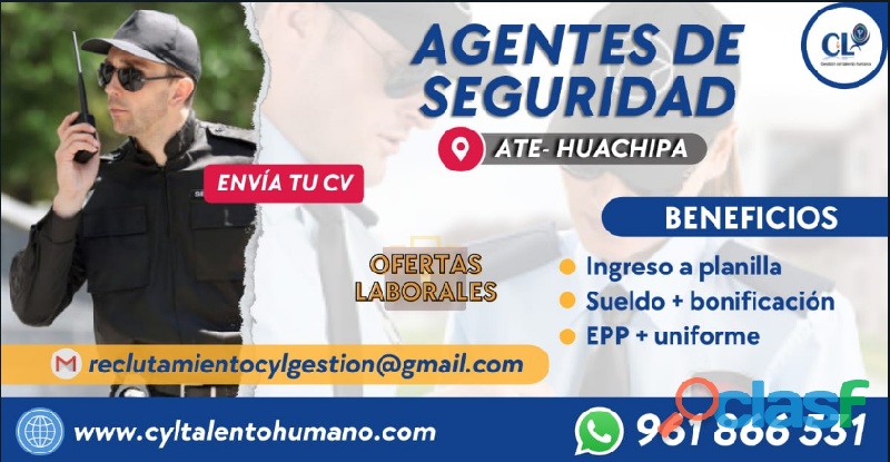 Vigilantes, Agente de seguridad / Huachipa, Ate/ Importante