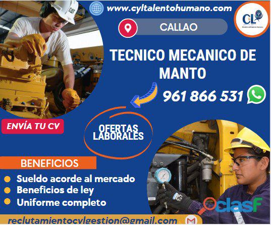 15 TÉCNICOS MECÁNICOS C/S EXPERIENCIA