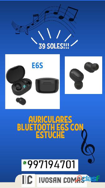 Audífonos bluetooth e6s a 39 soles!!