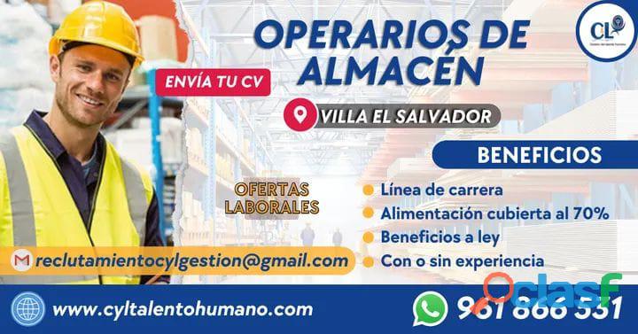 60 OPERARIO DE ALMACÉN VILLA EL SALVADOR