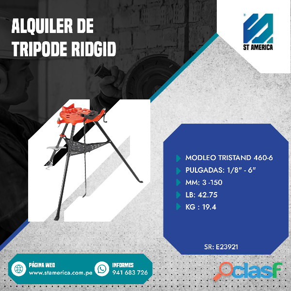 TRIPODE RIDGID EN ALQUILER