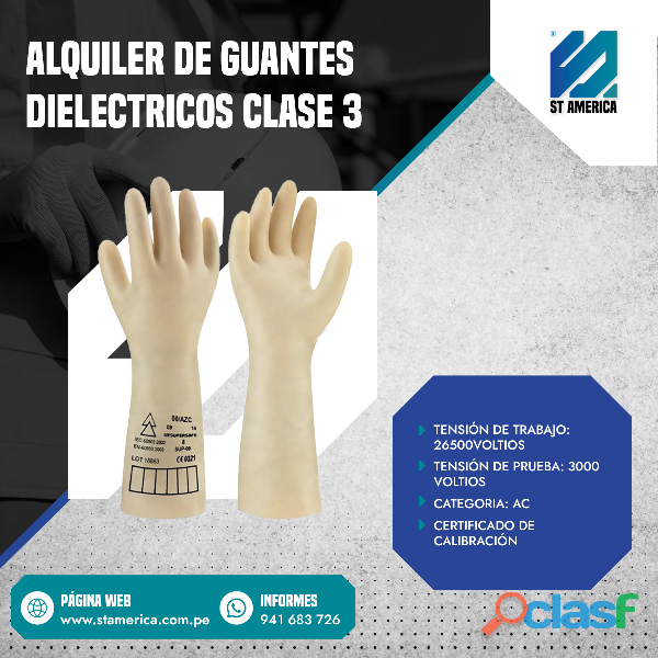 ALQUILER DE GUANTES DIELECTRICOS CLASE 3