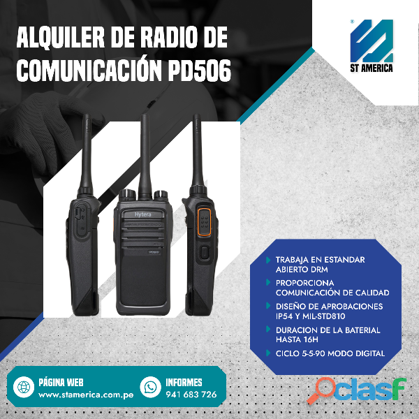 ALQUILER DE RADIO DE COMUNICACIÓN PD506