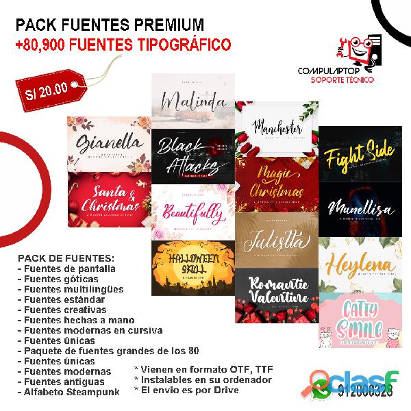 Pack Fuentes de Texto Premium
