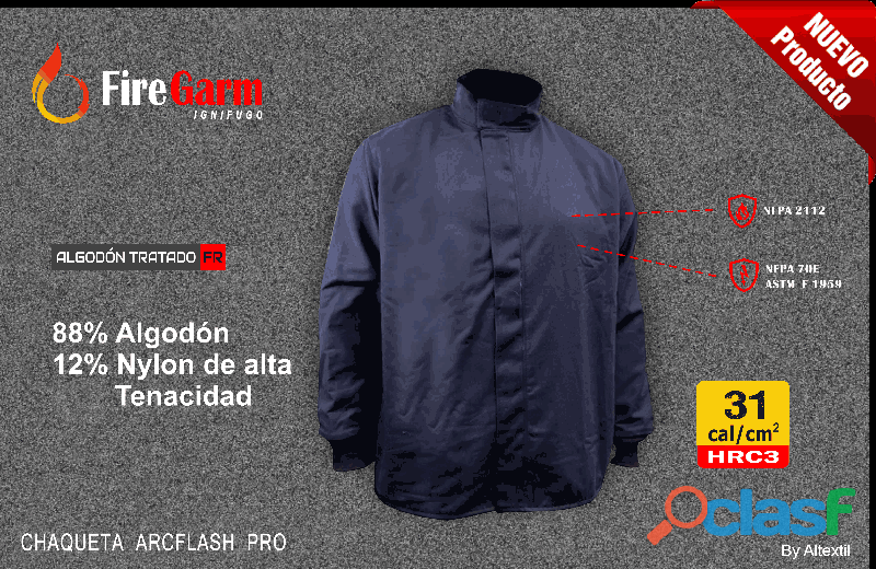 CHAQUETA IGNÍFUGO ANTIARCO PRO AZUL MARINO / 31 CAL