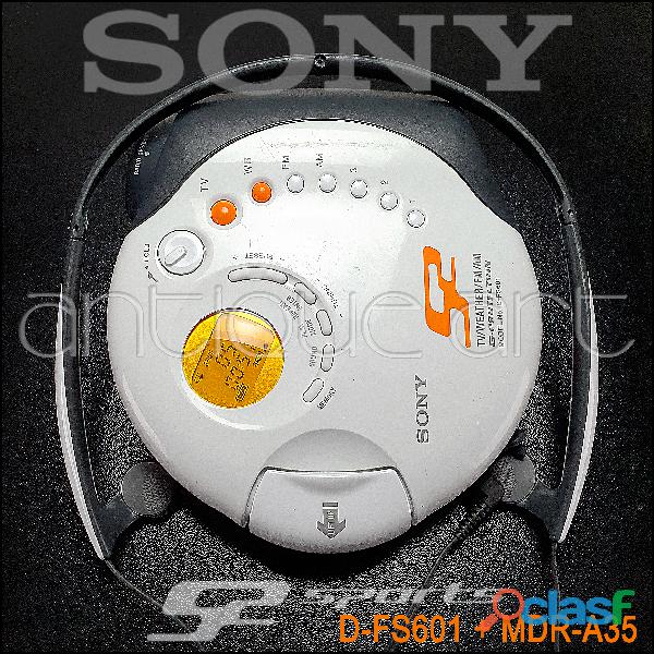 A64 Discman Sony S2 D fs601 Cd Radio Fm Tv Headphone Mdr a35