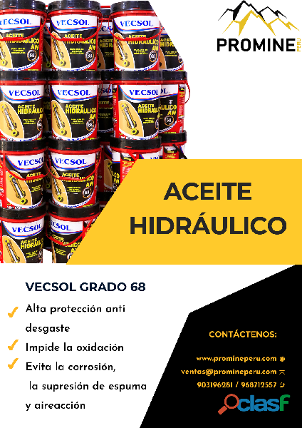 ACEITE HIDRÁULICO GRADO 68 / ALTA CALIDAD / PROMINE / 2023