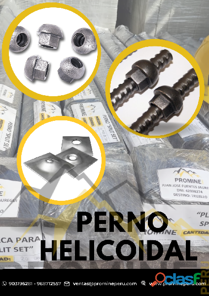 PERNOS HELICOIDALES / SOSTENIMIENTO / MINERIA / PROMINE